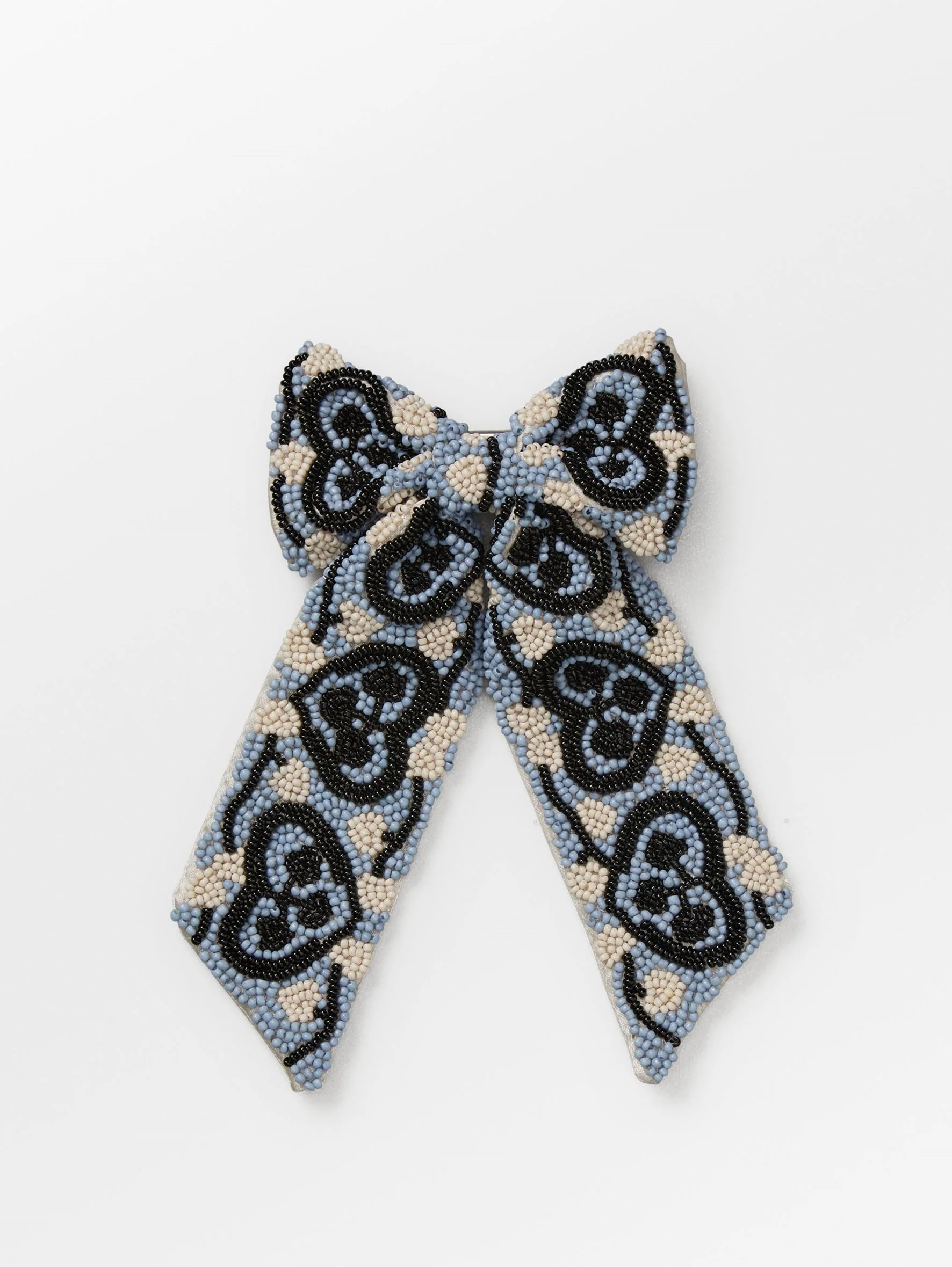 Hearty Beaded Bow Clip