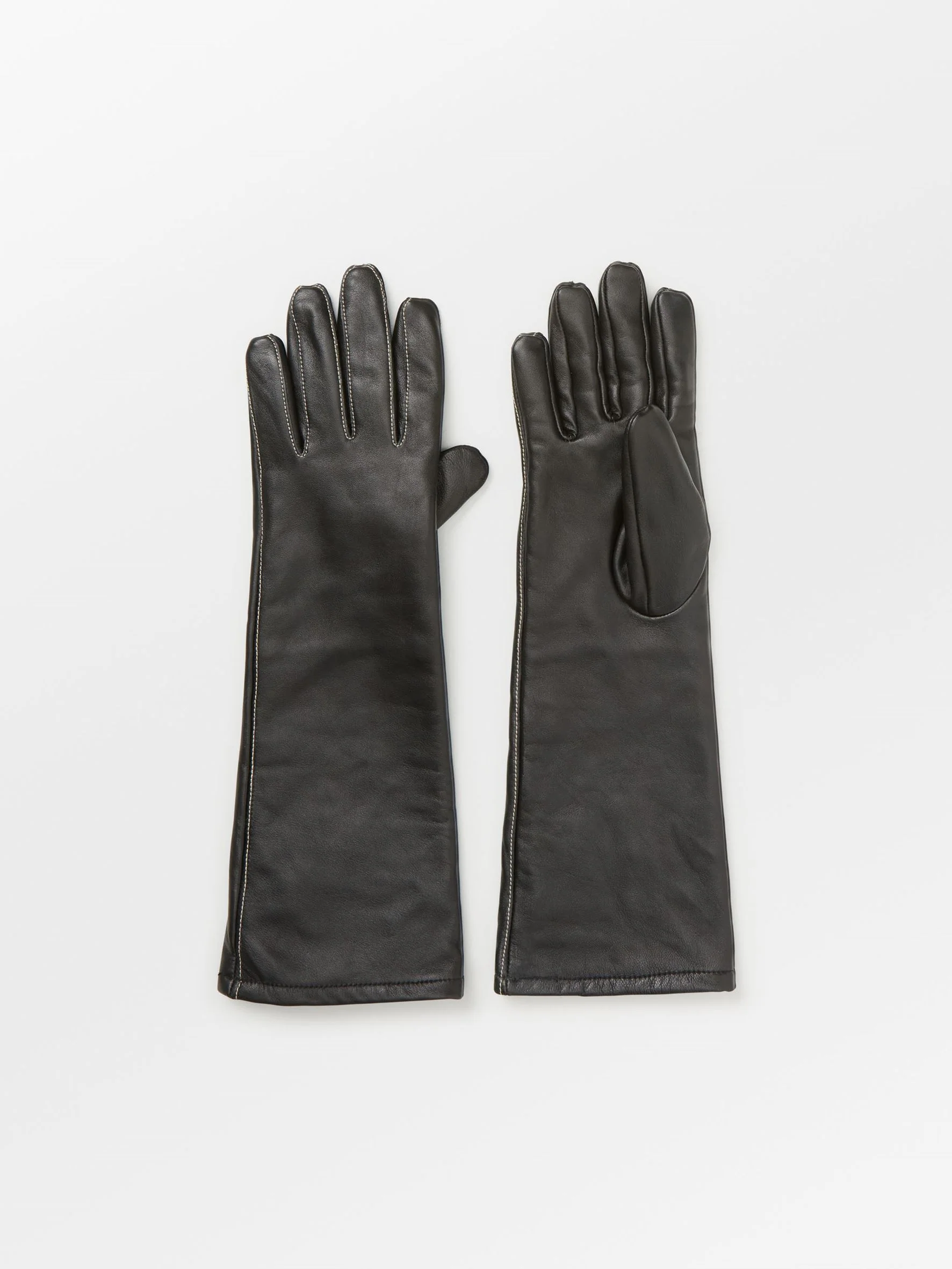 Long Smooth Leather Gloves